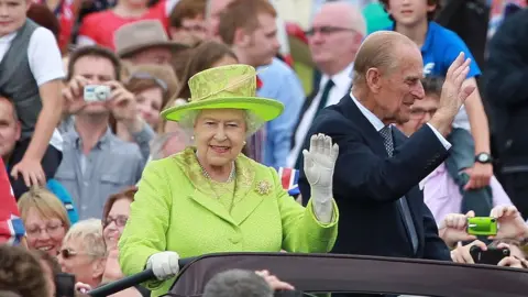 Peter Muhly/AFP/Getty Images Queen and Prince Philip at Stormont