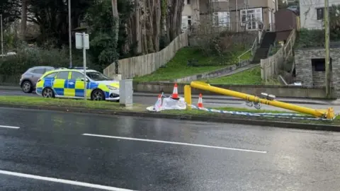 A damaged speed camera