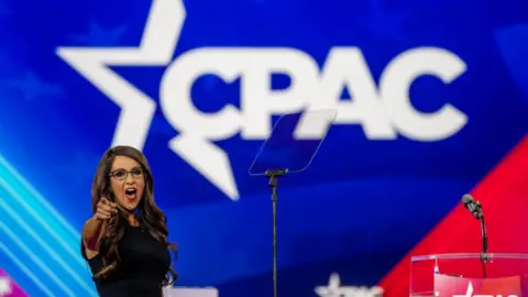 Getty Images Lauren Boebert speaks at the Conservative Political Action Conference (CPAC) at the Hilton Anatole on August 06, 2022