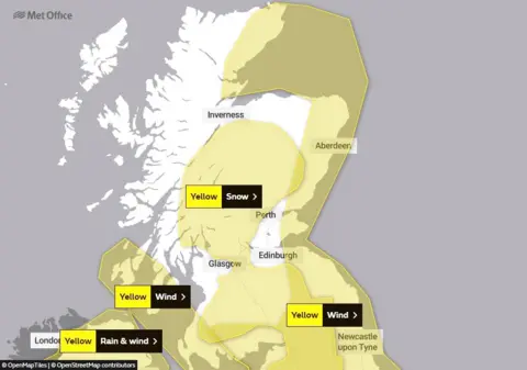 Met Office yellow warnings