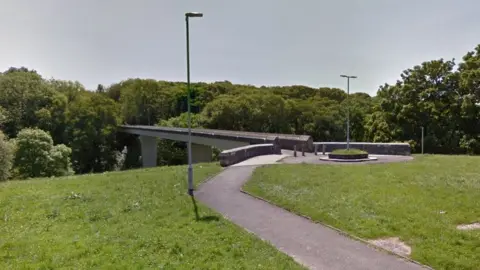 Google Whitleigh footbridge, Plymouth. Pic: Google