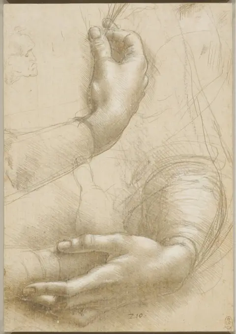 Royal Collection Trust A drawing of a woman's hands by Leonardo da Vinci