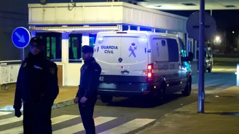 EPA Police vehicle believed to carry former Catalan leaders arrives at the Alcala Meco prison in Madrid, Spain, 23 March 2018