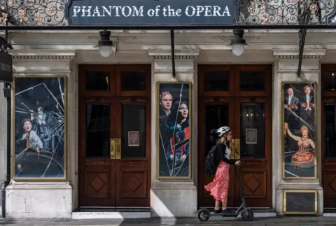 Getty Images Her Majesty's theatre where Phantom of the Opera was running