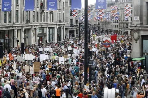 Getty Images Protest in central London