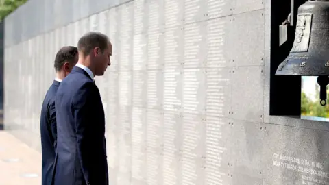 PA The president and the duke paid their respects at the wall of remembrance