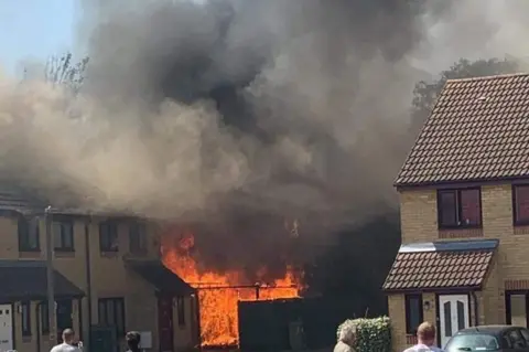 Macca Osu Fire in Walnut Tree area of Milton Keynes