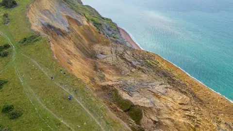 James Loveridge/BNPS Aerial view of the landslip