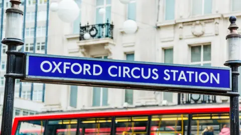 Getty Images Oxford Circus station sign