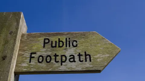 Getty Images Public footpath sign