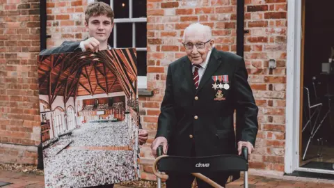 Bedford School Benjie Ingram-Moore and Captain Tom Moore