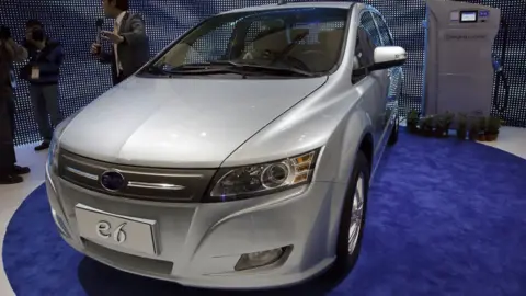 Getty Images BYD electric car at a motor show in China