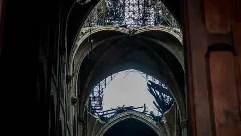 Reuters The Notre-Dame roof after the blaze