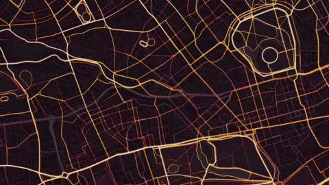 Strava Regent's Park heat map