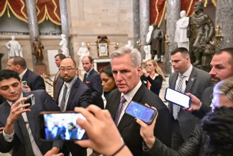 Reuters Kevin McCarthy surrounded by phone cameras