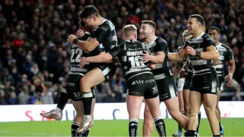 PA Media Josh Bowden celebrating a try