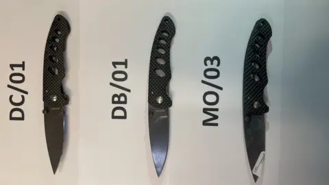 South Yorkshire Police Knives seized from HMP Lindholme