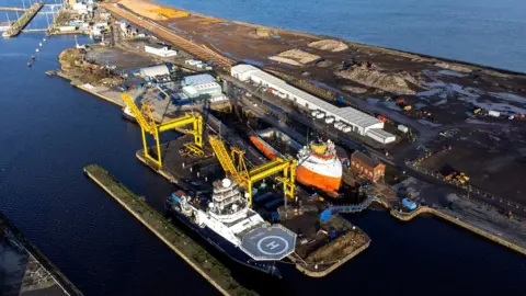 PA Media The Port of Leith on the Firth of Forth