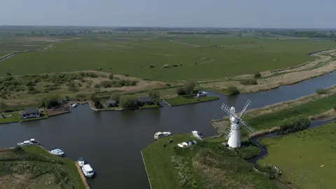 Thurne Windmill from the air