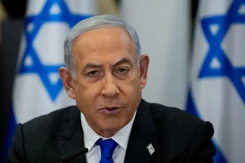 Reuters Israeli Prime Minister Benjamin Netanyahu chairs a cabinet meeting at the Kirya military base, which houses the Israeli Ministry of Defence, in Tel Aviv, Israel, December 24, 2023.