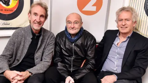 BBC Genesis (L-R): Mike Rutherford, Phil Collins and Tony Banks