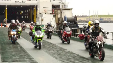 IoM Steam Packet TT fans arriving on the Manx ferry