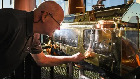 Senior distillery operator Neil Carlton at the Clydeside Distillery