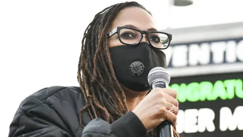 Getty Images Filmmaker Ava DuVernay spoke at a Black Lives Matter US election event in Los Angeles last month