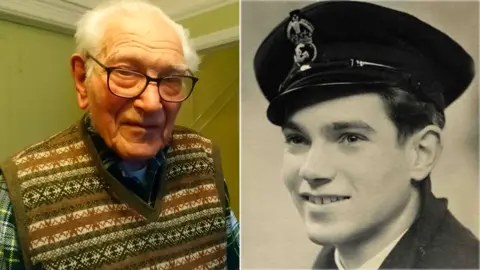 Harold - and his photo on the day he joined his first ship in 1944