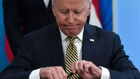 US President Joe Biden in a signing ceremony