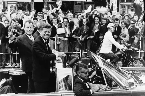 Getty Images President Kennedy during his 1963 trip to Berlin