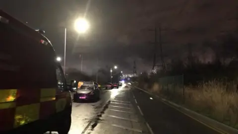 Essex Fire Service Roads closed near to a chemical leak