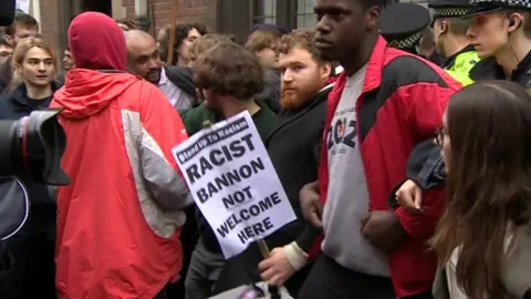 BBC Steve Bannon protest