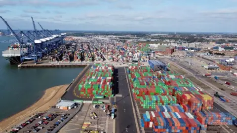 Reuters Aerial view of the Port of Felixstowe