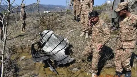 Pakistan ISPR Image purportedly showing wreckage of Indian plane