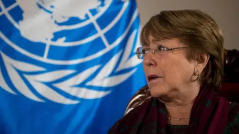 EPA The report comes after UN rights chief Michelle Bachelet visited Venezuela