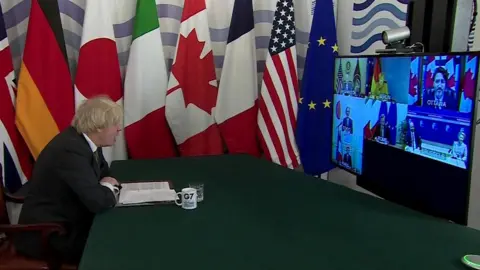 BBC Boris Johnson speaks to G7 leaders