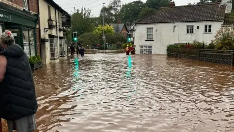 Katie Edwards Flash flooding in Kenton, on the outskirts of Exeter