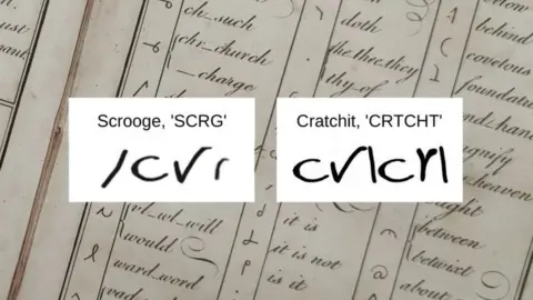 University of Leicester Scrooge and Cratchit in shorthand