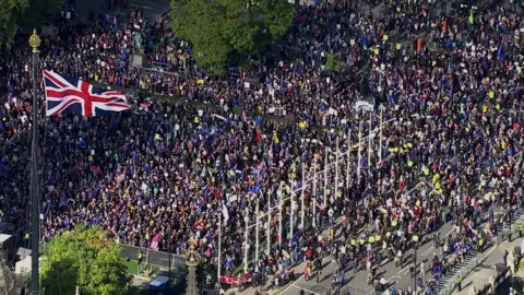 protesters gather in parliament square