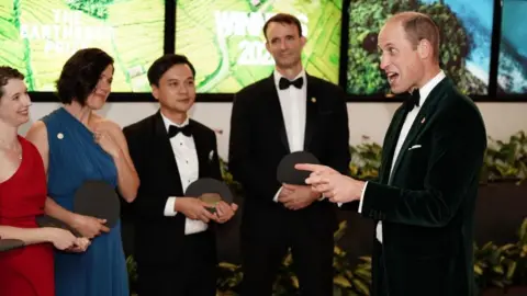 PA Media Prince William with Earthshot 2023 winners