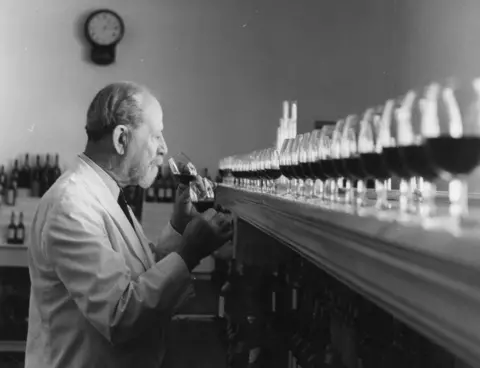 Getty Images Tasting and blending Gonzalez Byass sherry in 1954