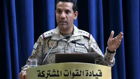 EPA Saudi-led coalition spokesman Col Turki al-Malki (27 August 2018)