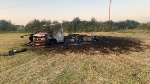 Pauline Jeffrey burnt out van