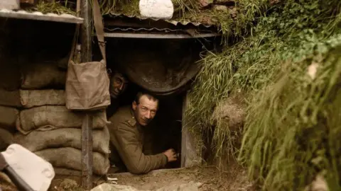Tom Marshall/Alexander Turnbull Library A colourised photograph