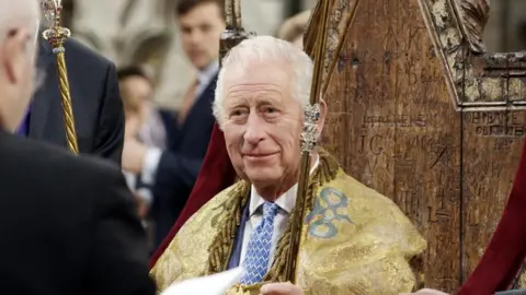 PA Media King Charles seen during rehearsals for his coronation