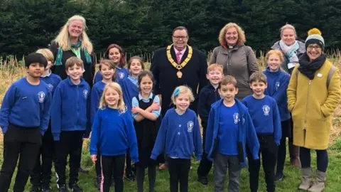 Children and staff from St Columb Major Academy