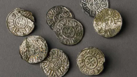Norfolk Museums Service King Edmund silver penny hoard from Worlington