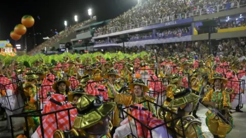 Reuters Members of Sao Clemente samba school perform during the second night of the Carnival parade in Rio de Janeiro, Brazil February 24, 2020.