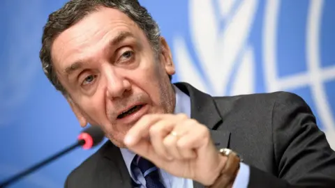 AFP Santiago Canton, chairman of the UN Independent Commission of Inquiry on the protests in the Occupied Palestinian Territory, speaks in Geneva on 28 February 2019